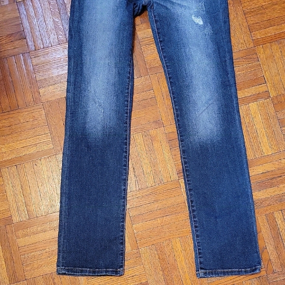 Judy Blue Dark Wash Straight Leg Distressed Denim Jeans Size 27 Like New - Picture 7 of 12